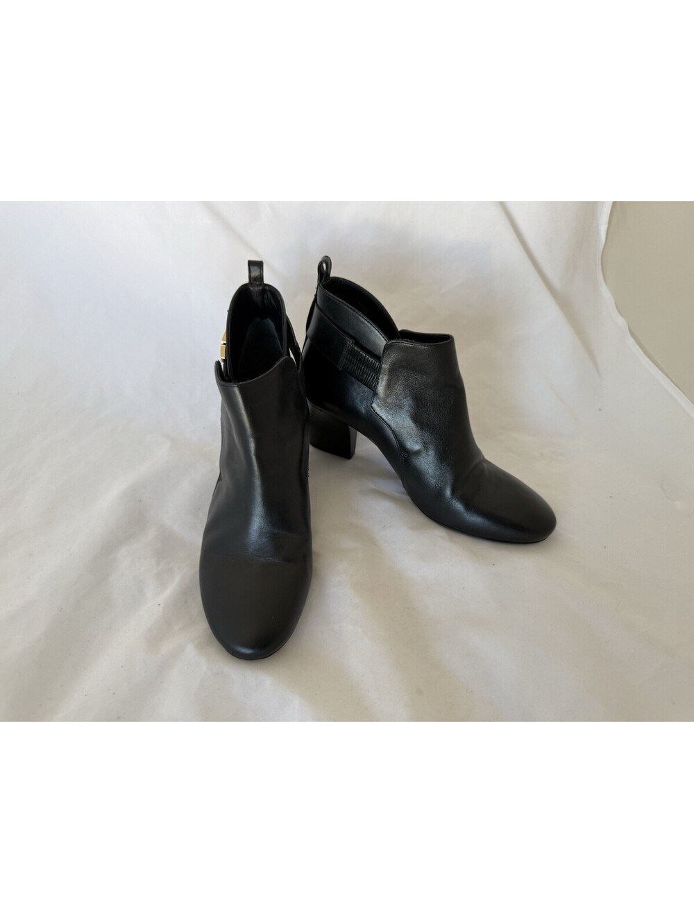 Tory Burch Gemini Link Ankle Booties 70 Size 7.5 Black Nappa Leather Super Soft